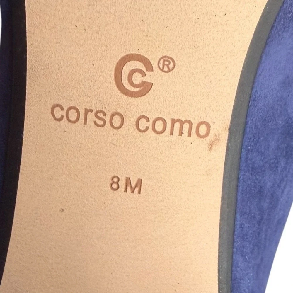 NWOT Corso Como Blue Suede Pumps Block Heel Pointed Toe Women's‎ Size 8M